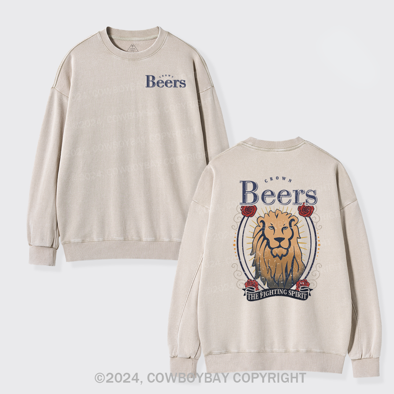 The Fighting Spirit Lion Washed Sweatshirts