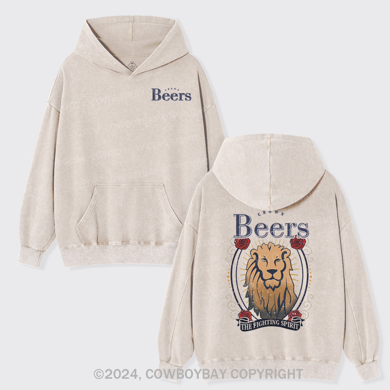 The Fighting Spirit Lion Garment-Dye Hoodies