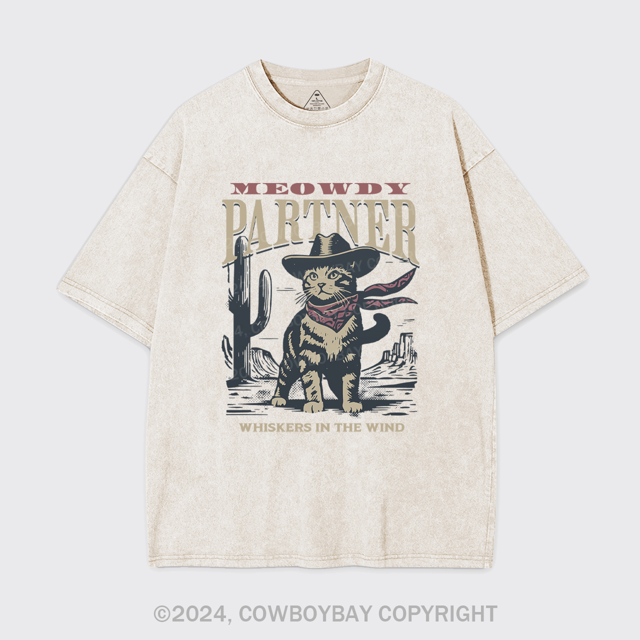 Meowdy Partner Cowboy Cat Garment-dye Tees