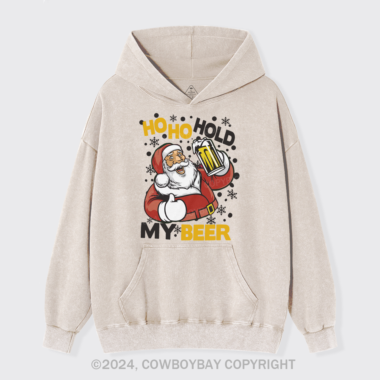 Ho Ho Hold My Beer Garment-Dye Hoodies