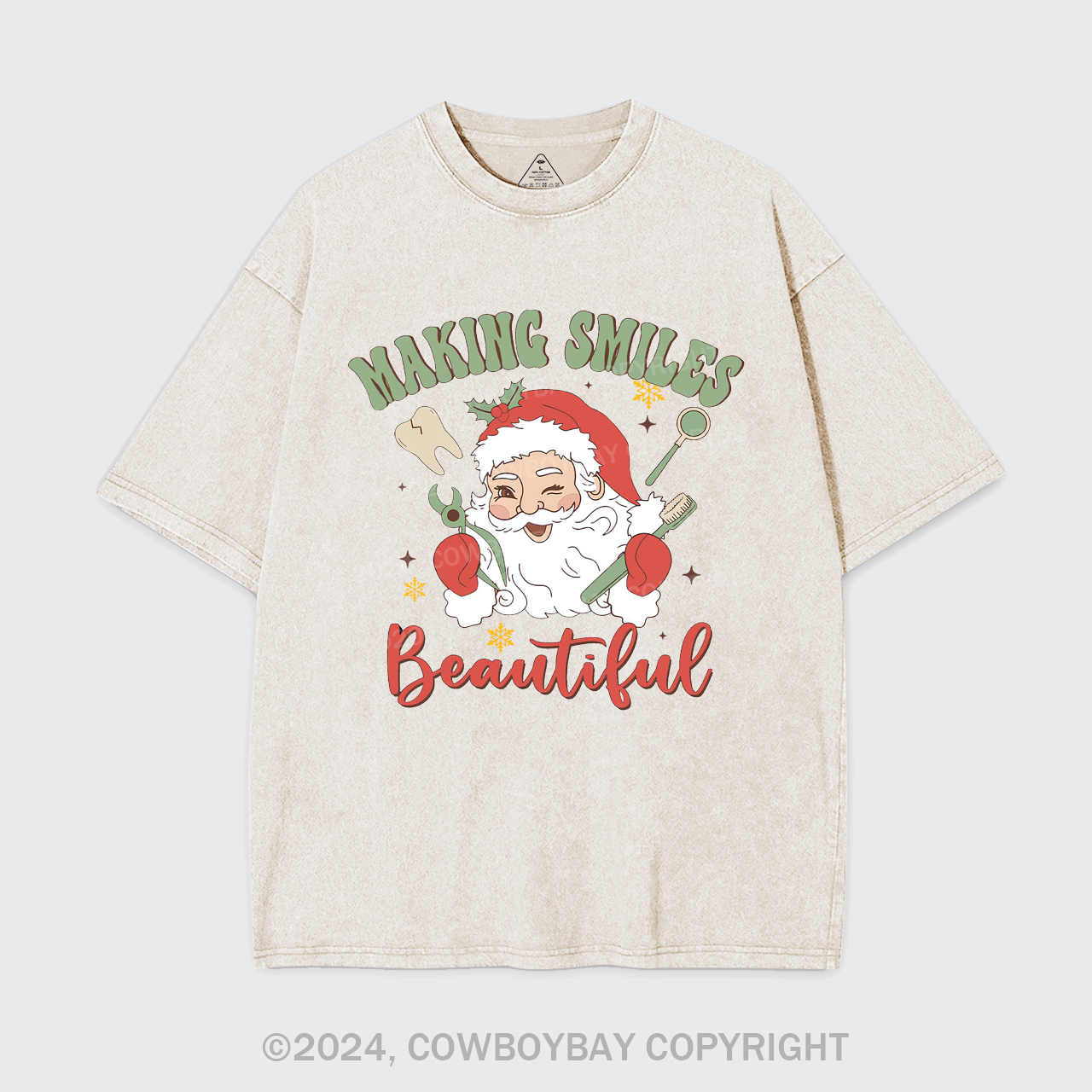 Making Smiles Santa Teeth Beautiful Garment-dye Tees
