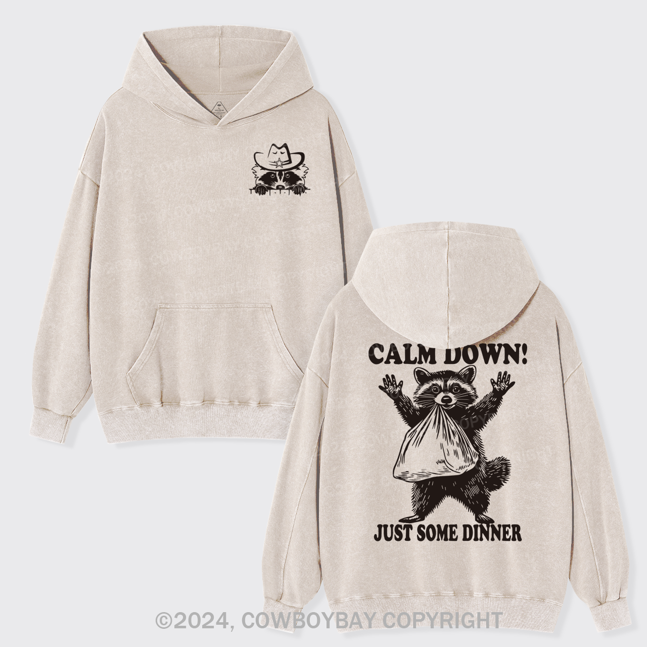 Calm Down, Just Some Dinner Garment-Dye Hoodies