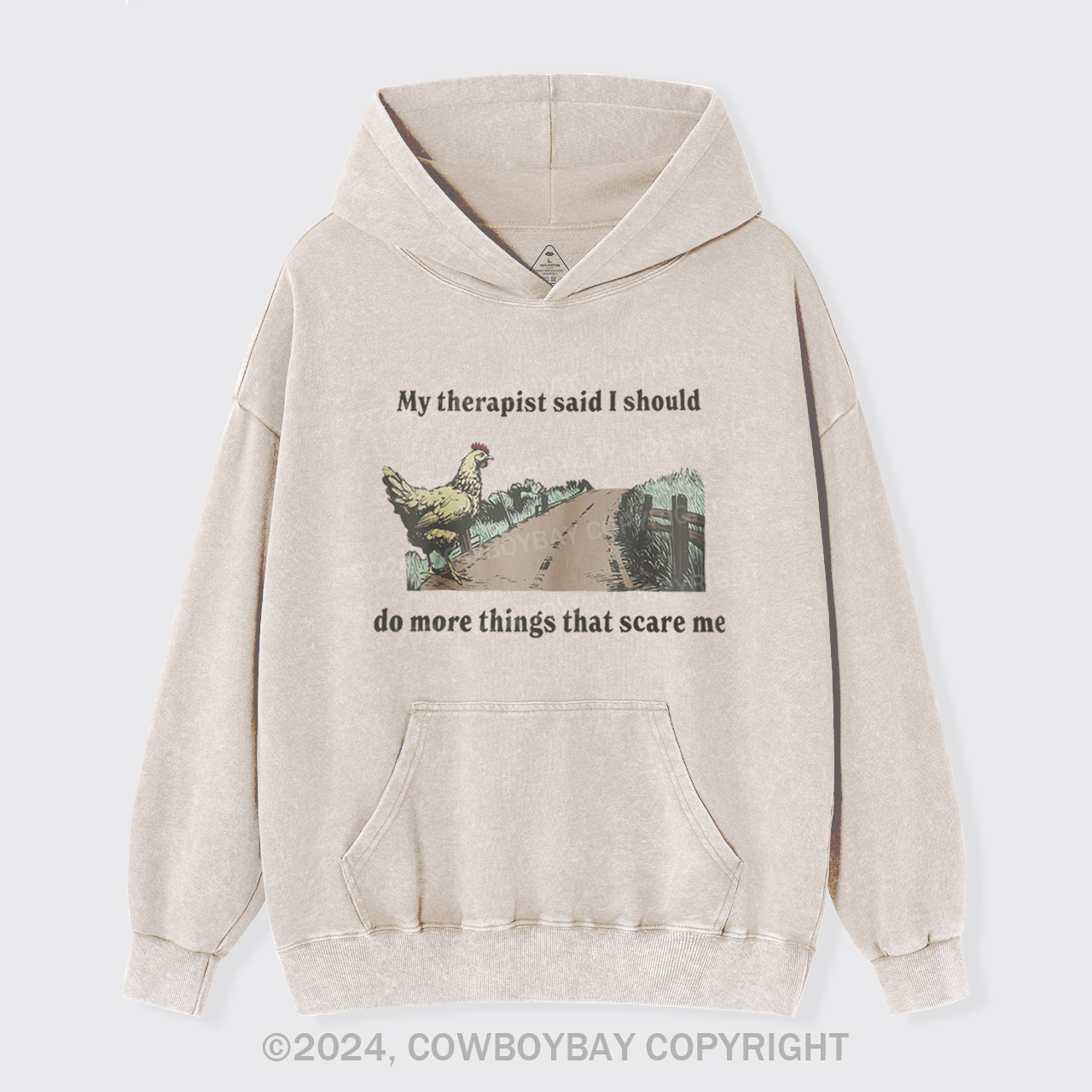 My Therapist Says Do Things That Scare Me Garment-Dye Hoodies