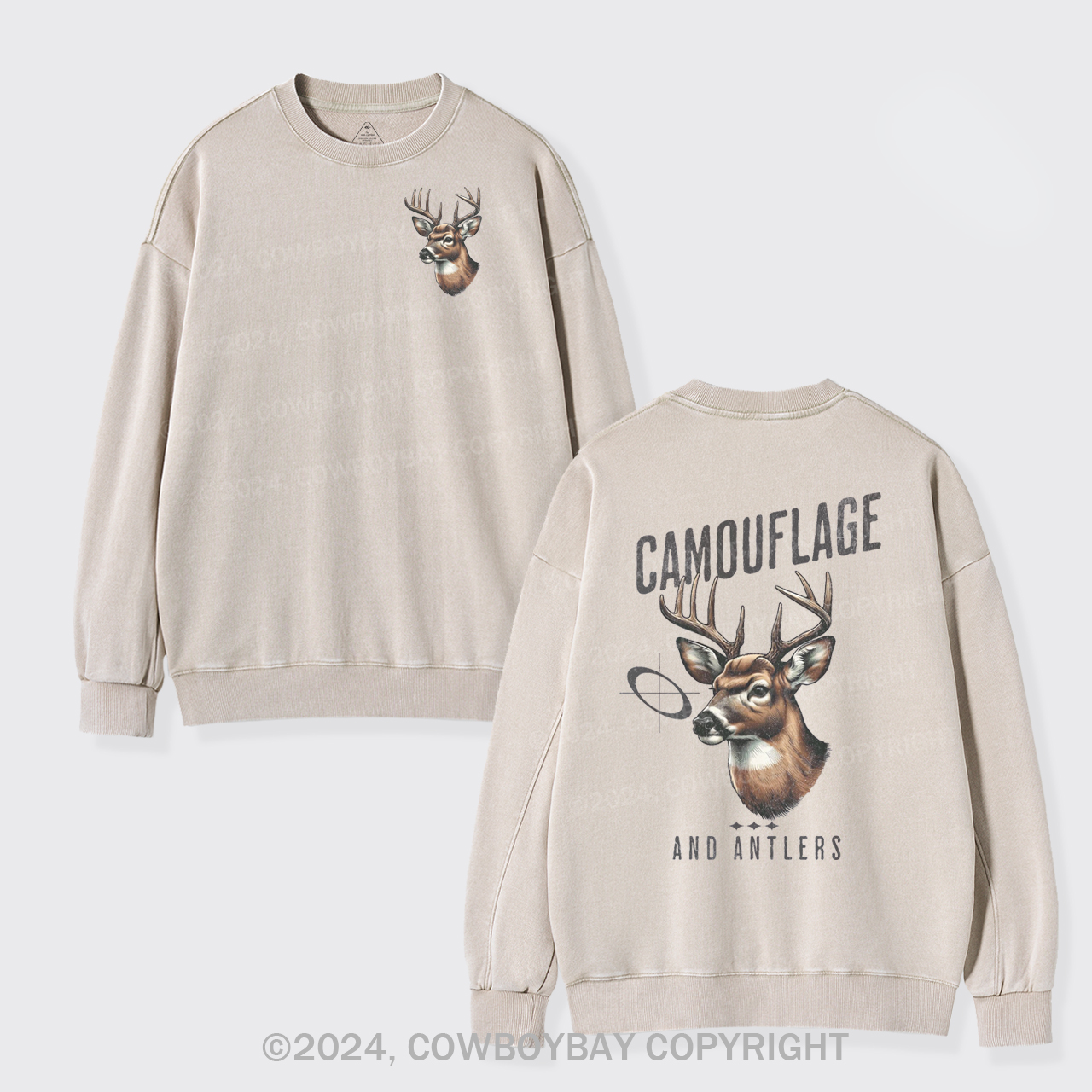 Camouflage Deer Hunting Washed Sweatshirts