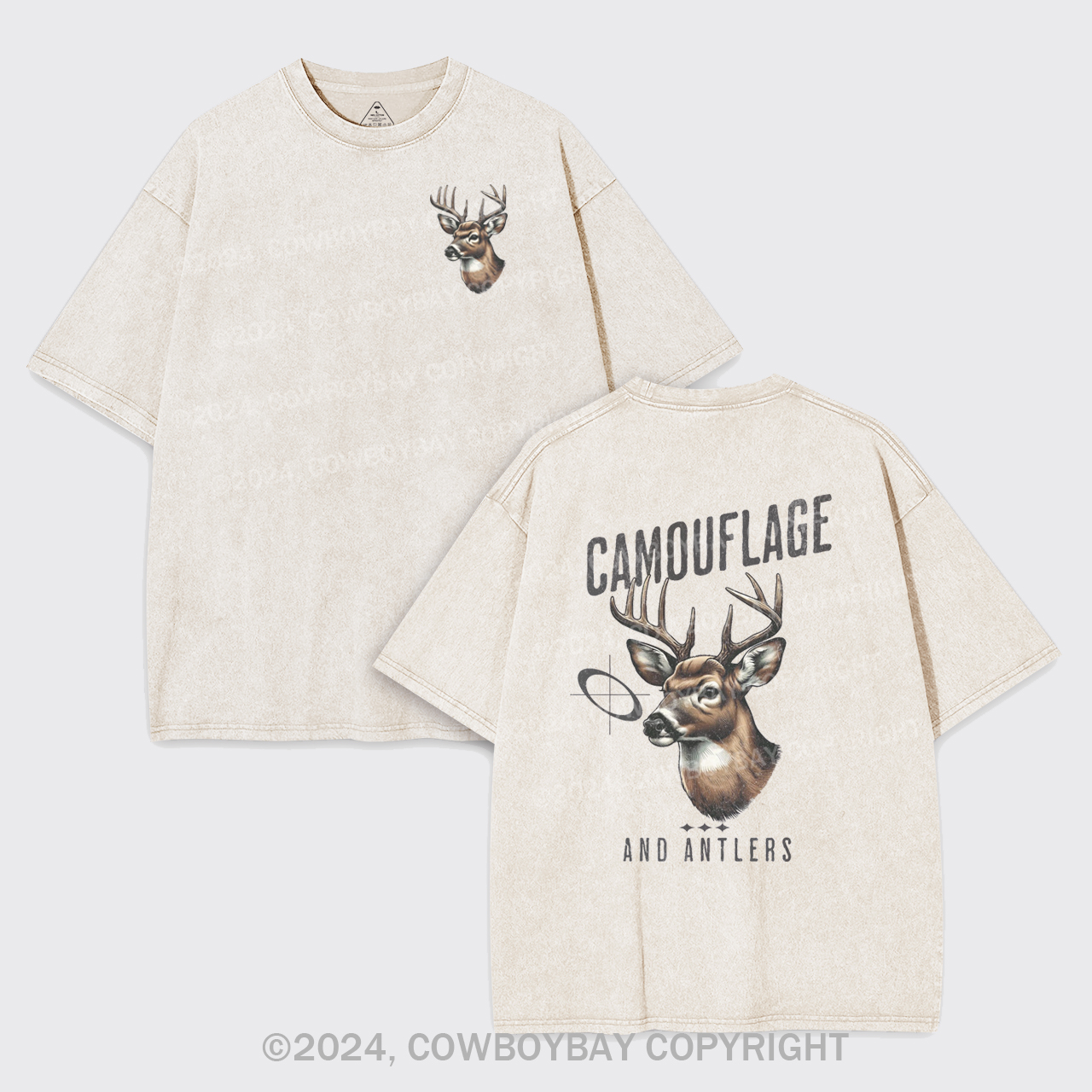 Camouflage Deer Hunting Garment-dye Tees