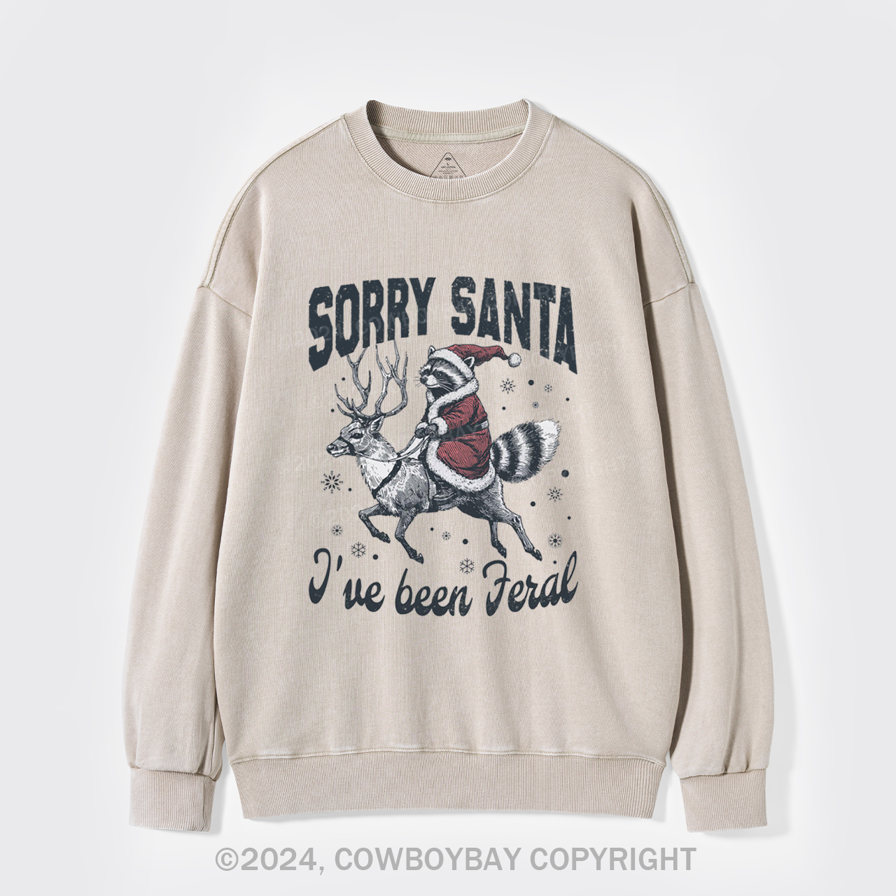 Sorry Santa I've Been Feral Washed Sweatshirts