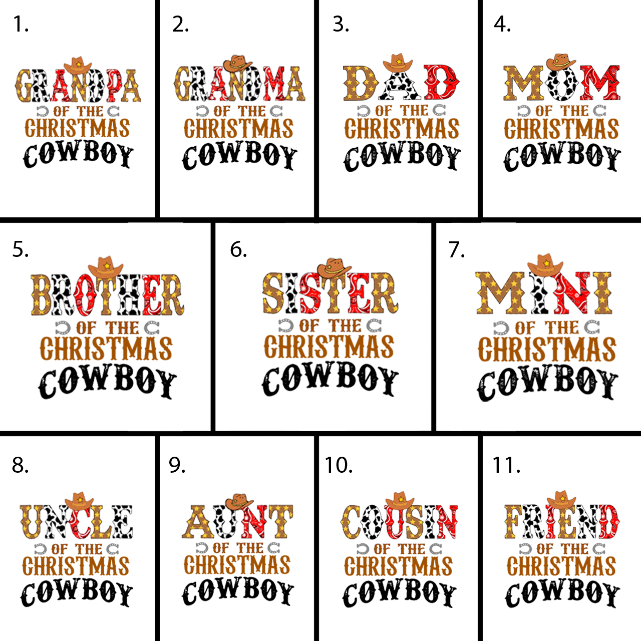 Cowboy Christmas Family T-Shirts