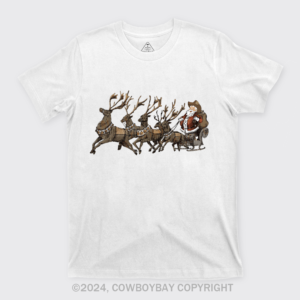Cowboy Santa With Reindeer T-Shirts