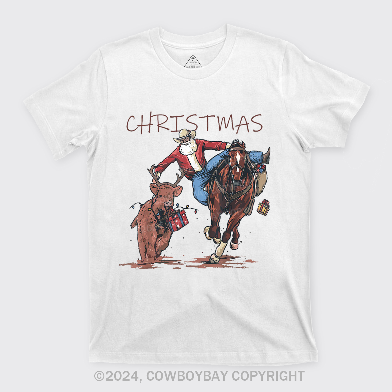 Cowboy Santa Claus Bullfight T-Shirts