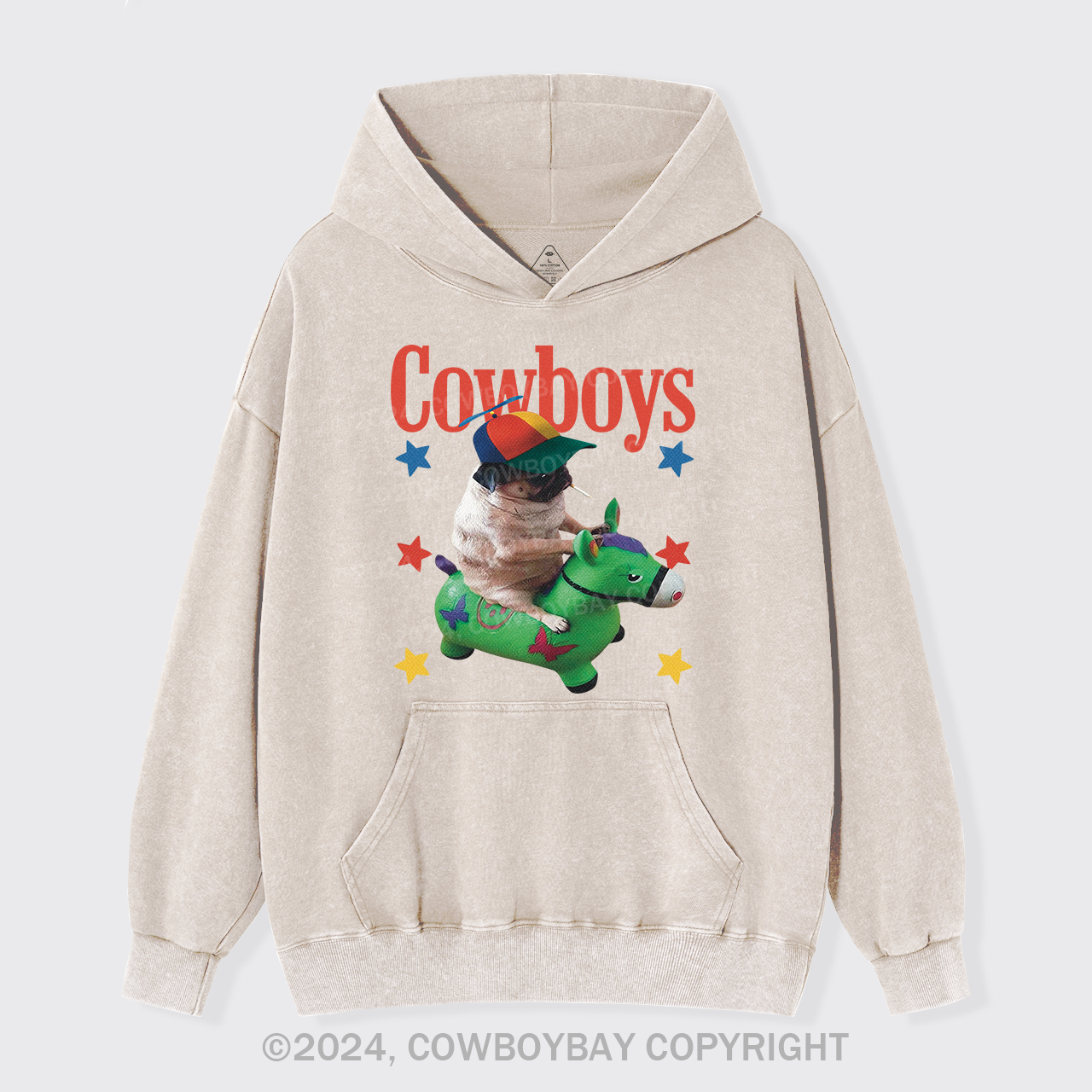 Puppy Imitation Garment-Dye Hoodies