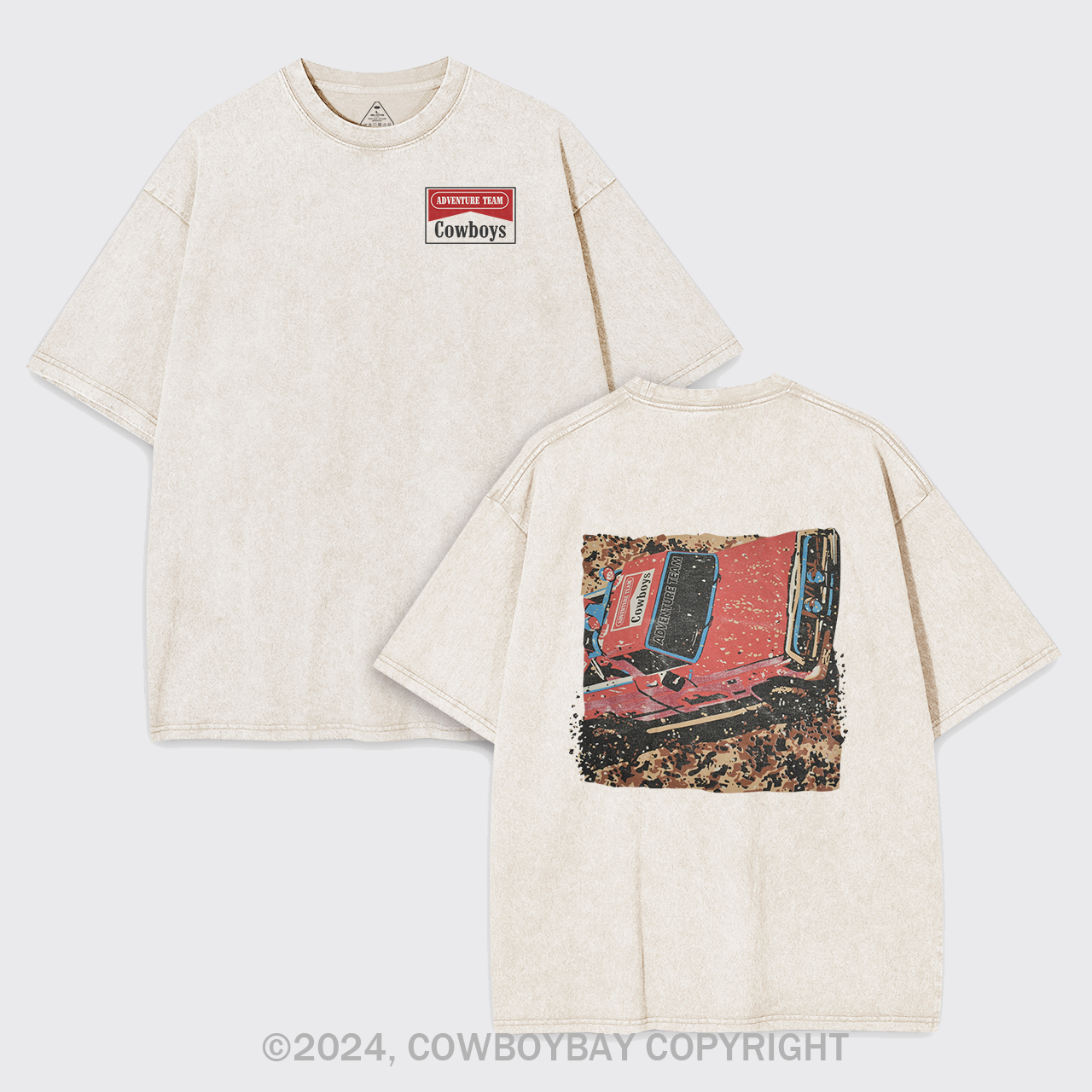 Vintage 1990s Adventure Race Car Garment-dye Tees