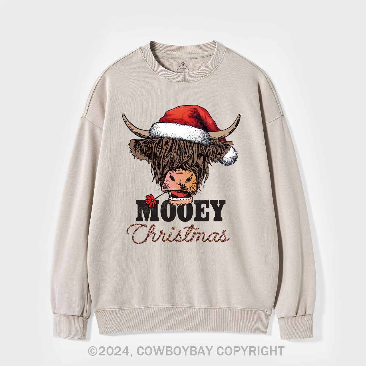 Cow Christmas Washed Sweatshirts