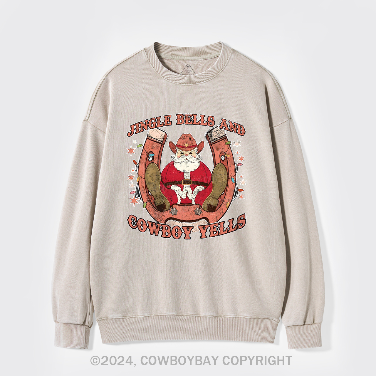 Jingle Bells And Cowboy Yells Washed Sweatshirts