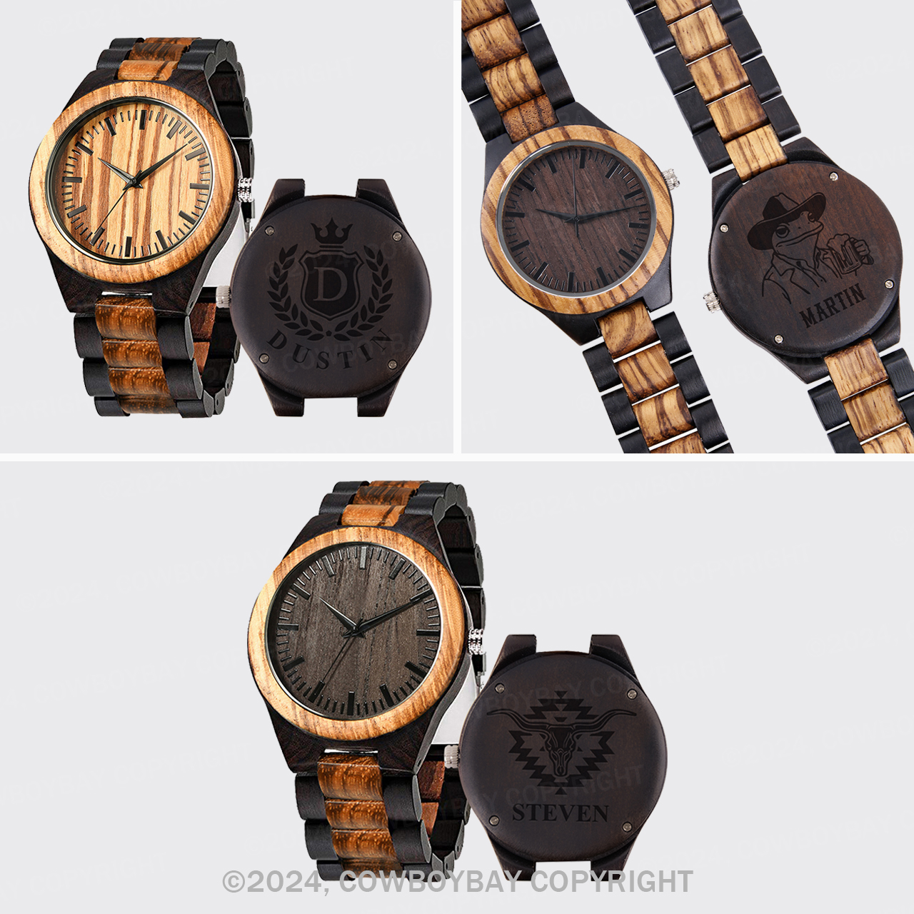 Vintage Quartz Wood Watch