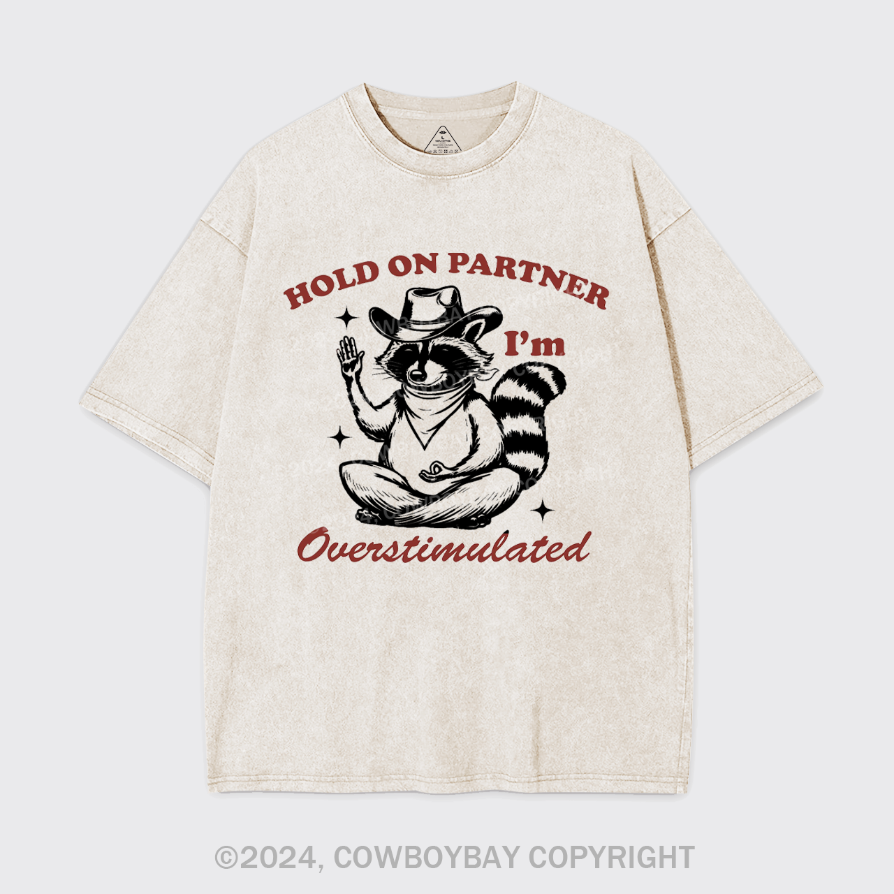 Hold On Partner I'm Overstimulated Garment-dye Tees