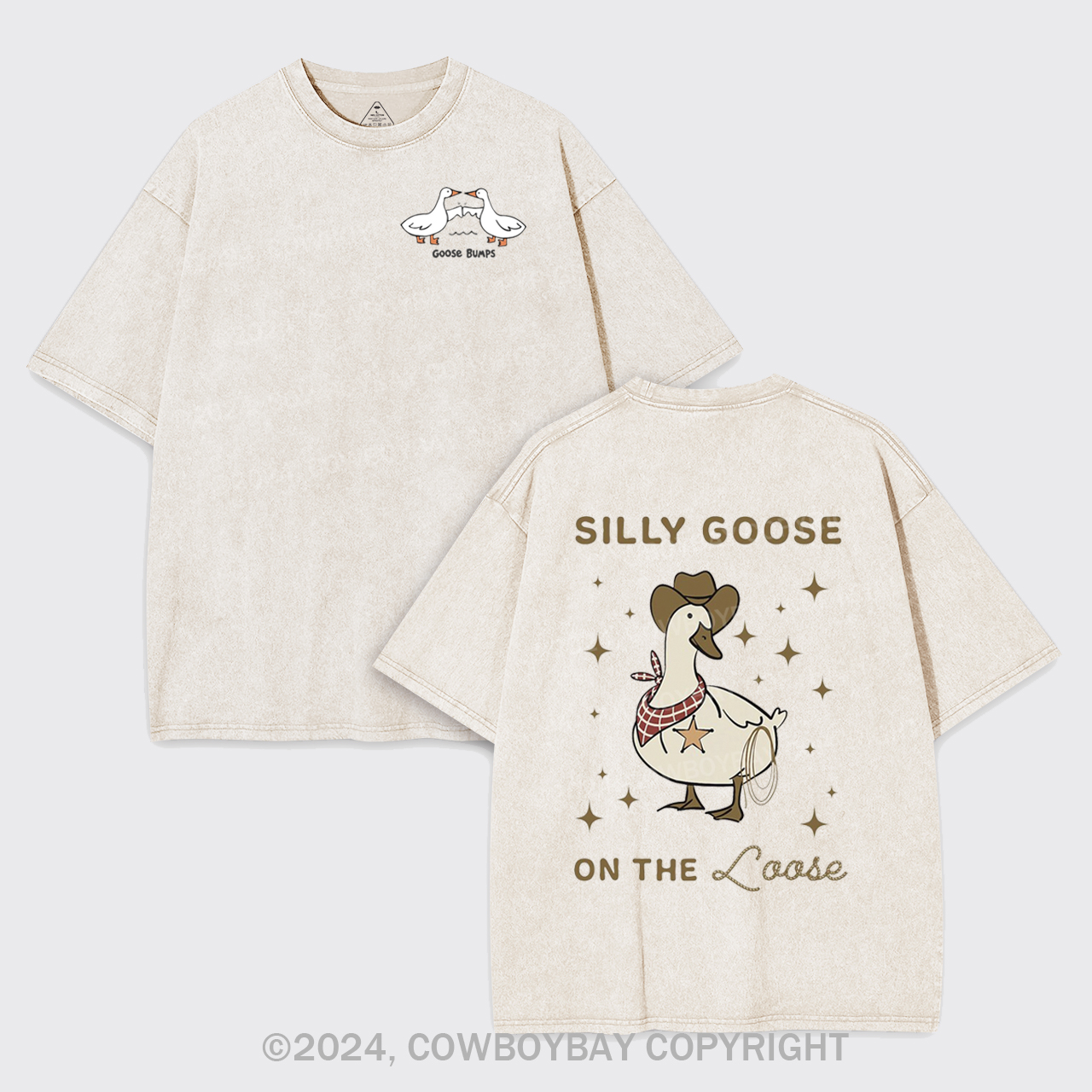 Retro Silly Goose On The Loose Garment-dye Tees