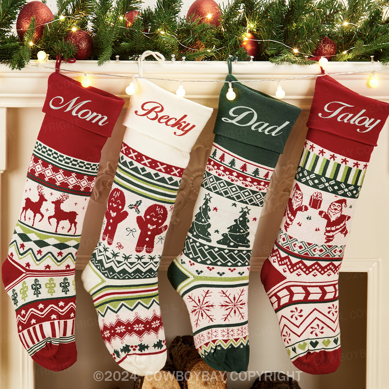Personalized Name Embroidered Family Stockings