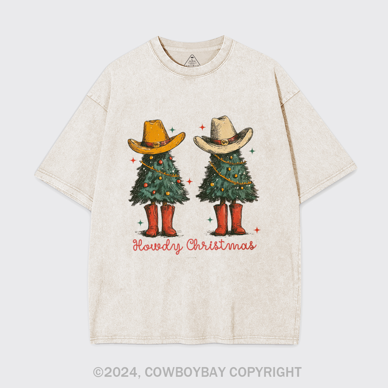 Retro Christmas Tree Garment-dye Tees