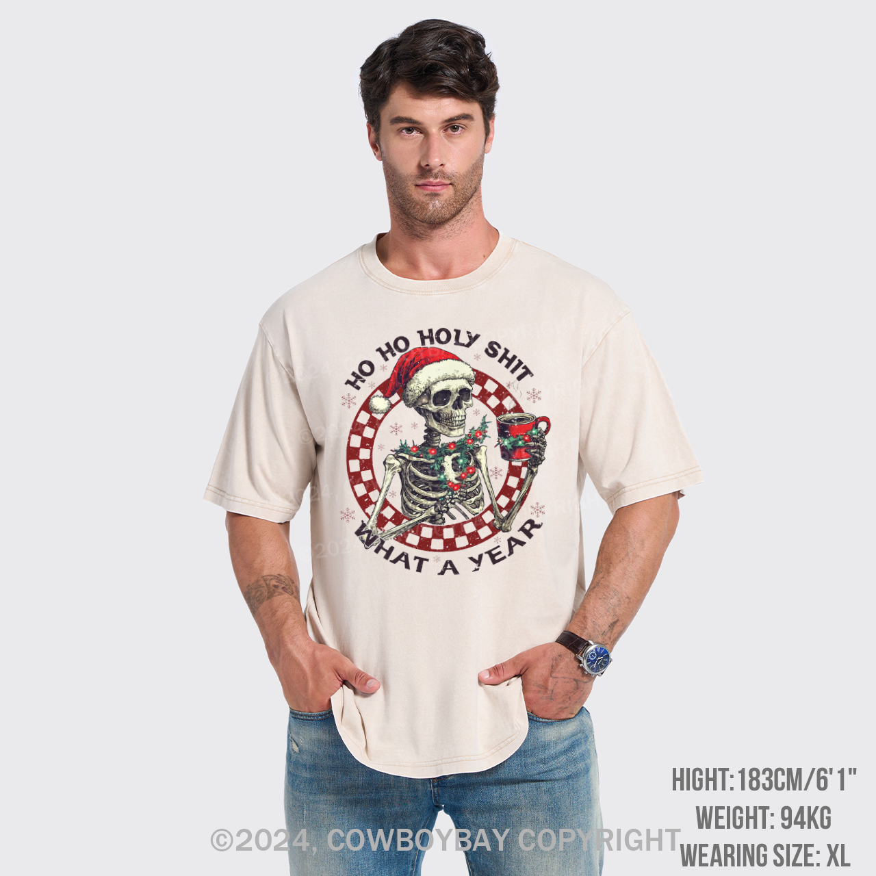 Ho Ho Holy Shit What A Year Garment-dye Tees