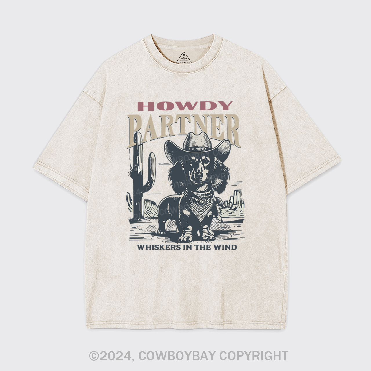 Howdy Partner Cowboy Dog Garment-dye Tees