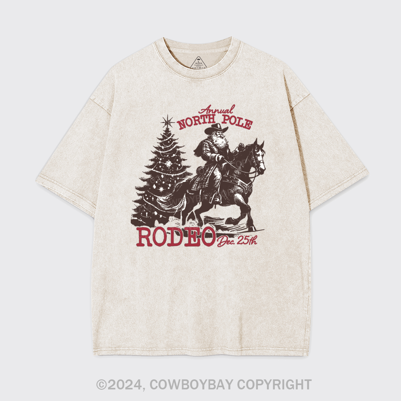 Cowboy Santa Western Christmas Garment-dye Tees