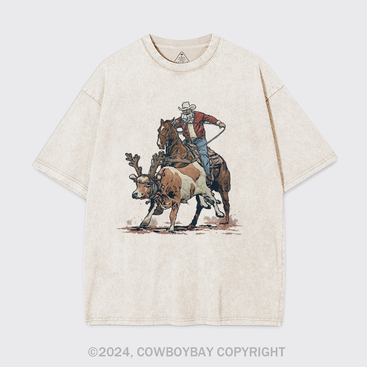 Western Roping Santa Garment-dye Tees