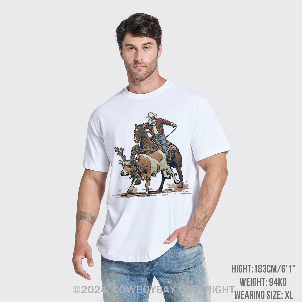Western Roping Santa T-Shirts