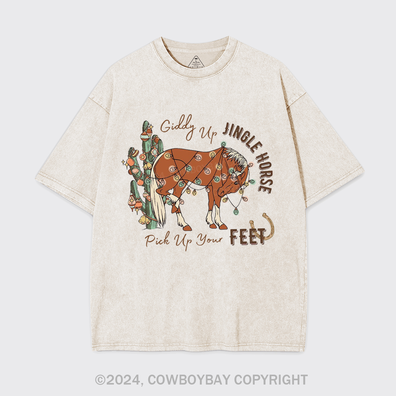 Giddy Up Jingle Horse Pick Up Your Feet Garment-dye Tees
