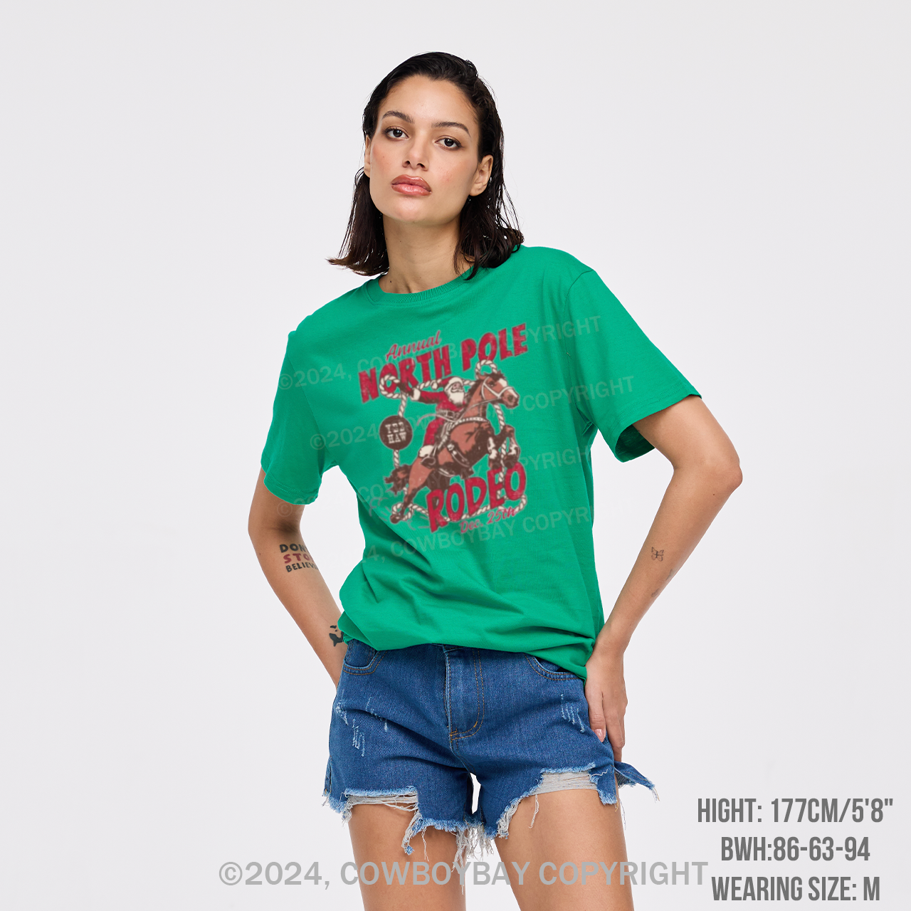 North Pole Rodeo Crewneck T-Shirts
