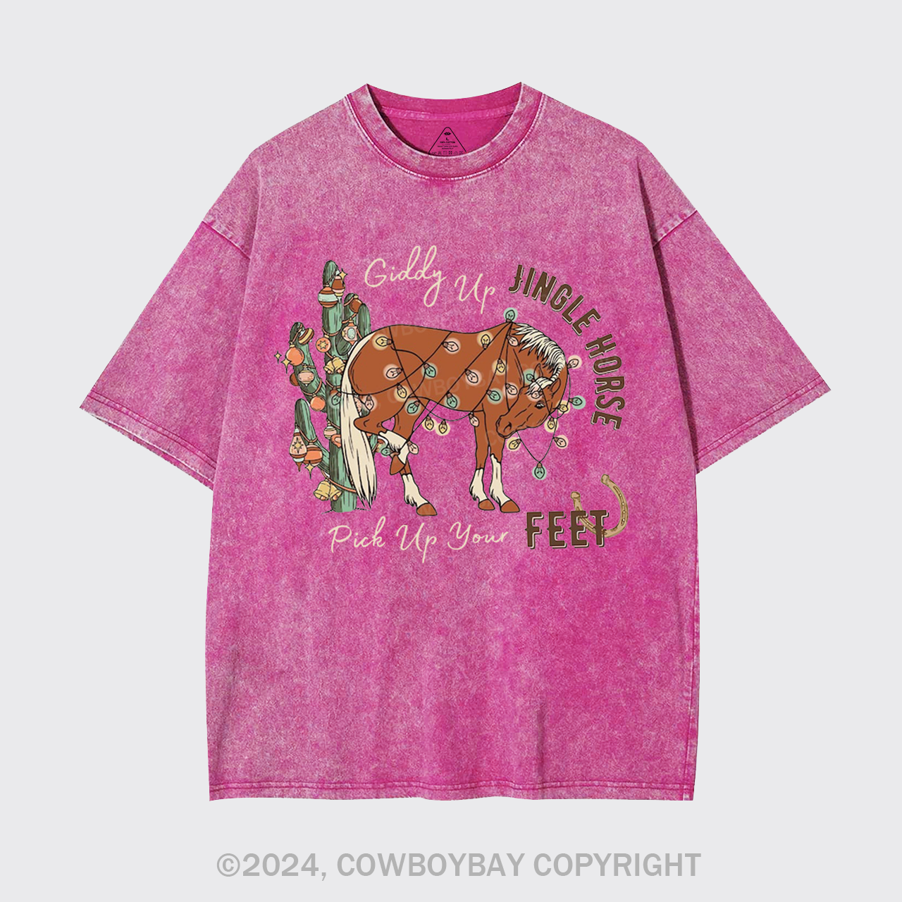 Giddy Up Jingle Horse Pick Up Your Feet Garment-dye Tees