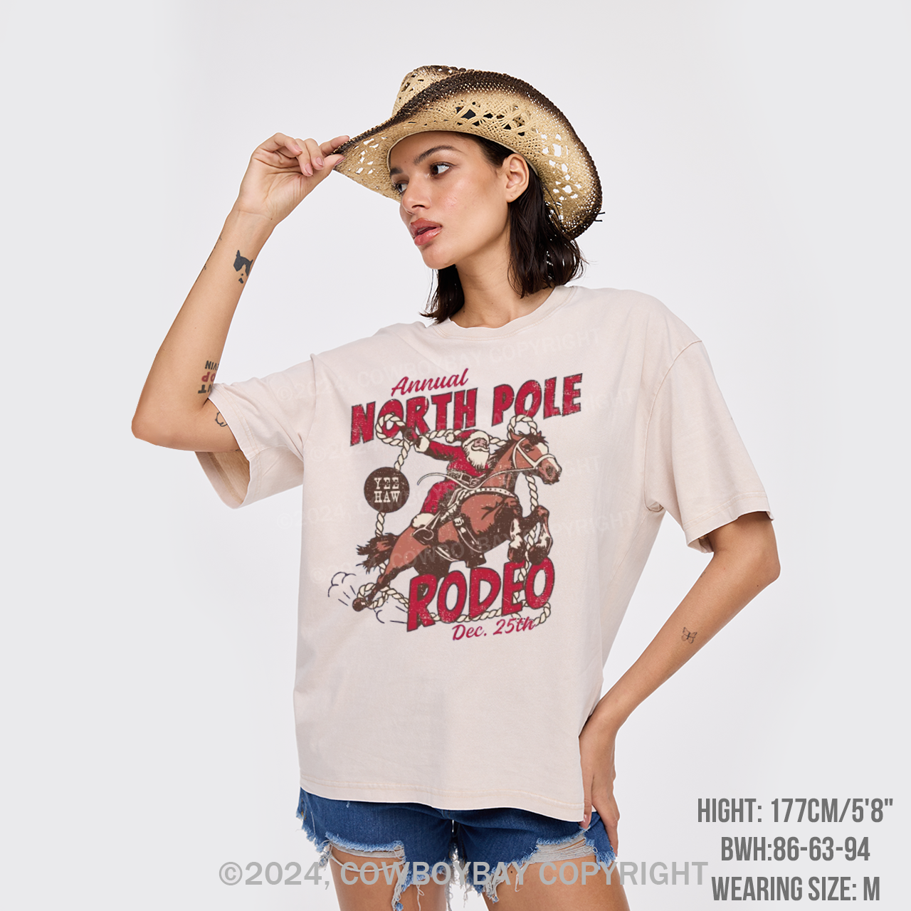 North Pole Rodeo Crewneck Garment-dye Tees