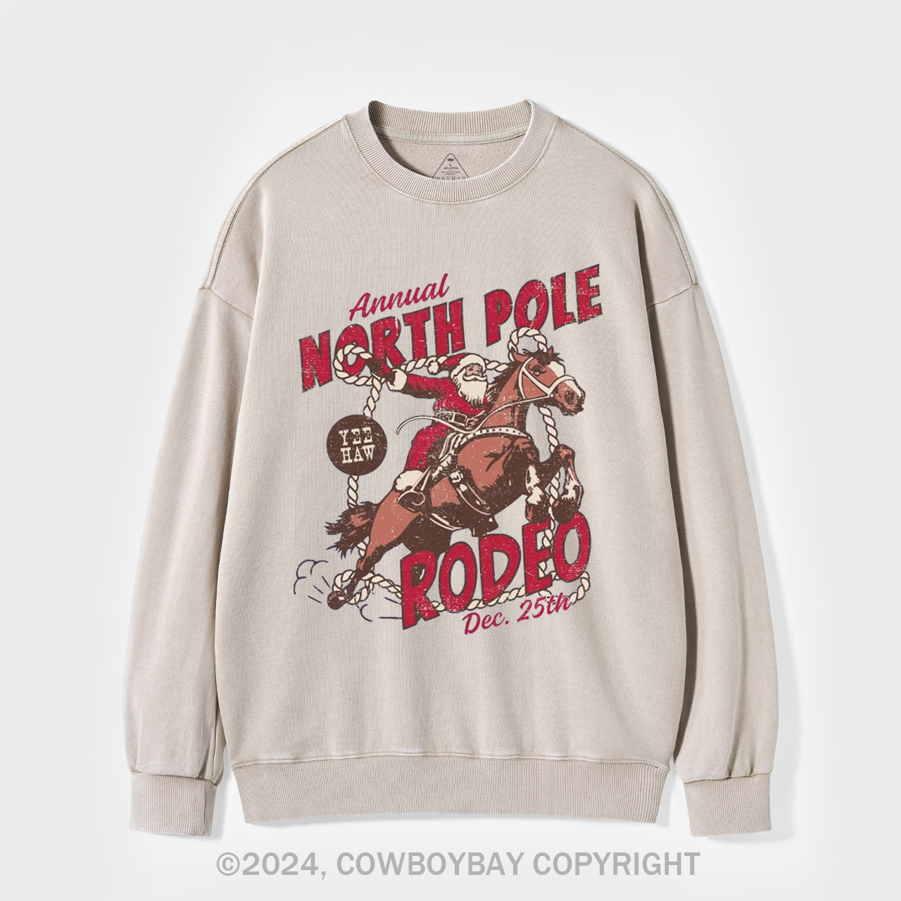 North Pole Rodeo Crewneck Washed Sweatshirts
