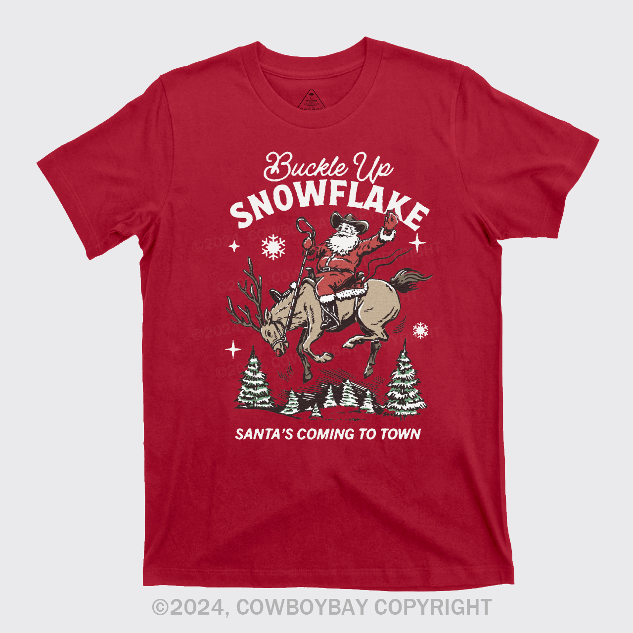 Retro Christmas Cowboy Santa T-Shirts
