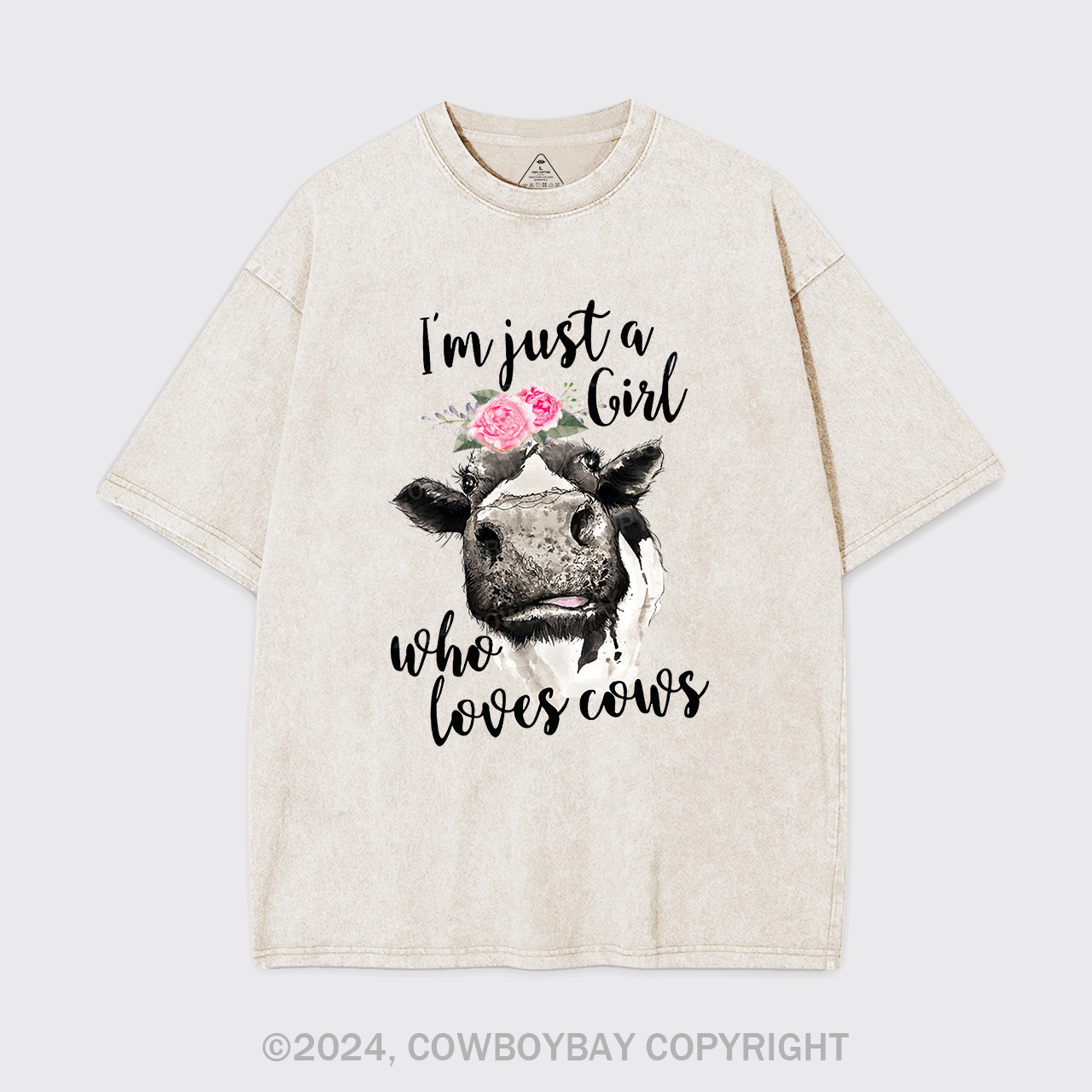 I'm Just A Girl Who Loves Cows Cowboy Garment-dye Tees