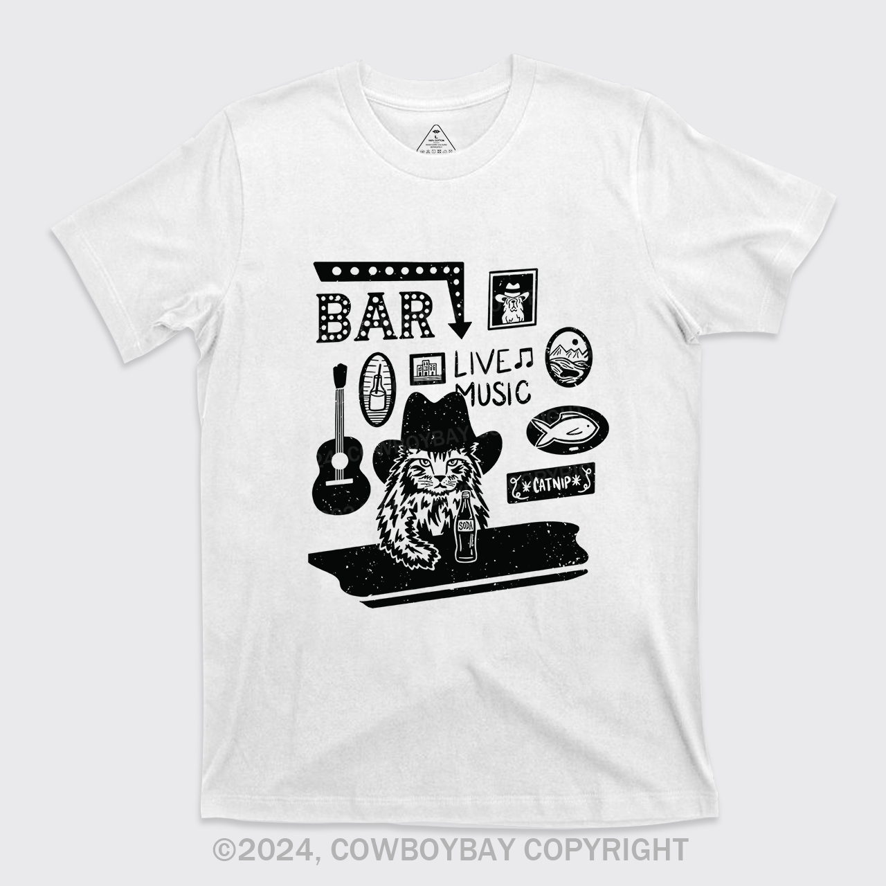 Cat with A Cowboy Hat In A Country Bar T-Shirts