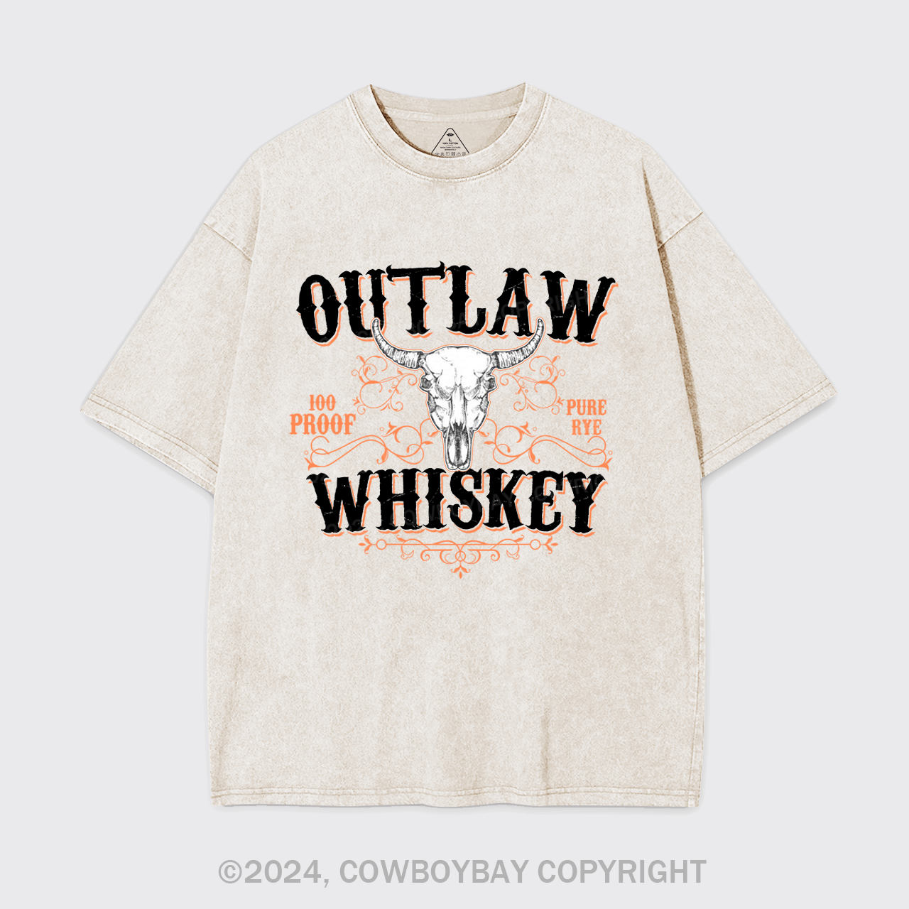 Outlaw Whiskey 100 Proof Pure Rye Garment-dye Tees