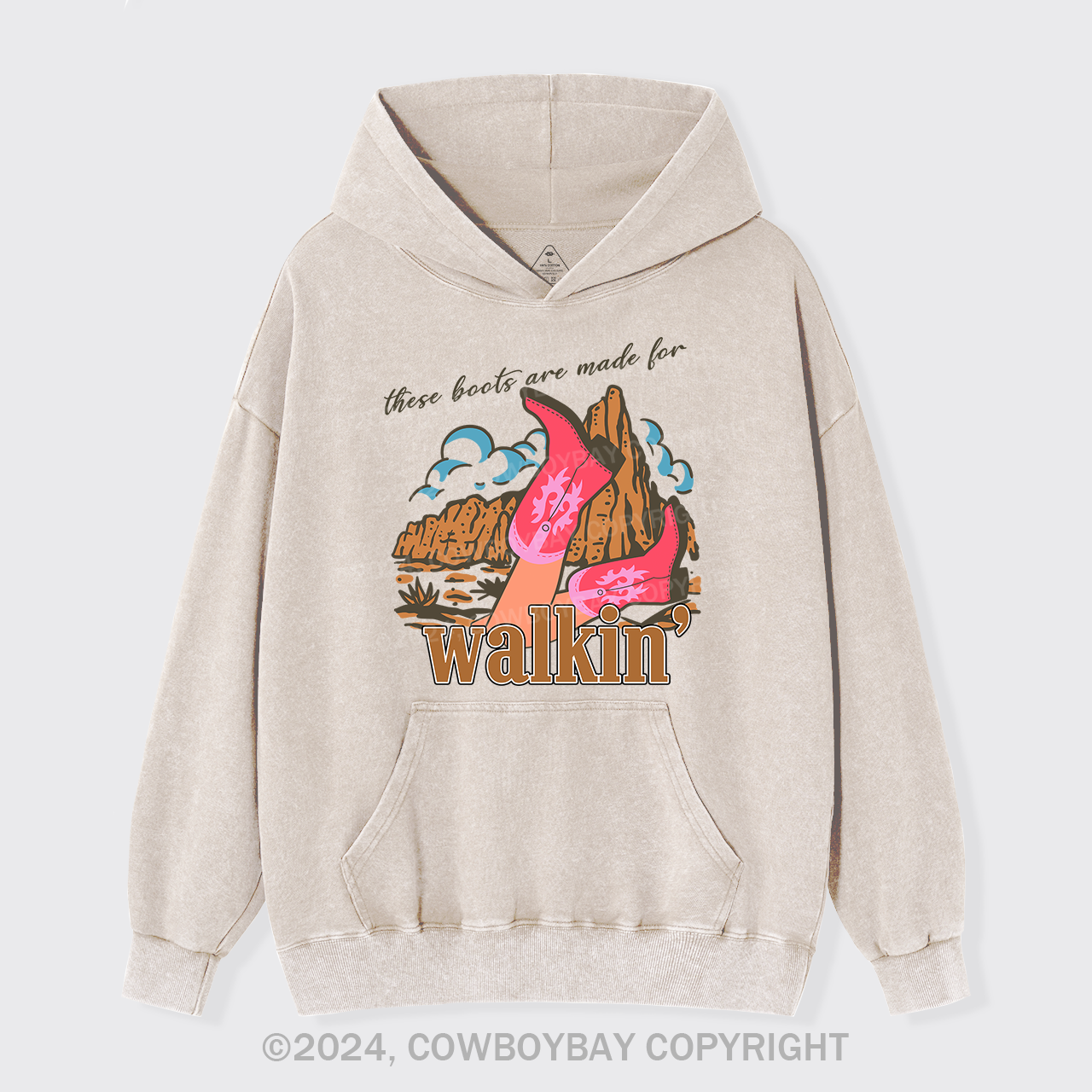 Boots Made For Walkin' Retro Garment-Dye Hoodies