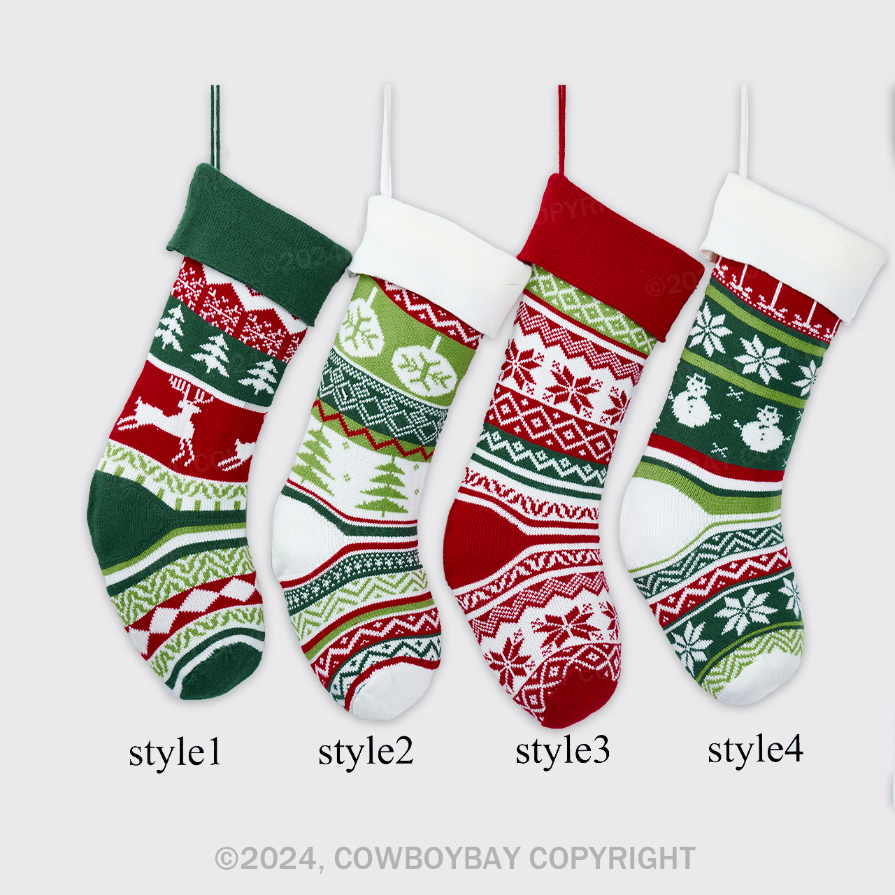 Personalized Name Knitted Christmas Stockings