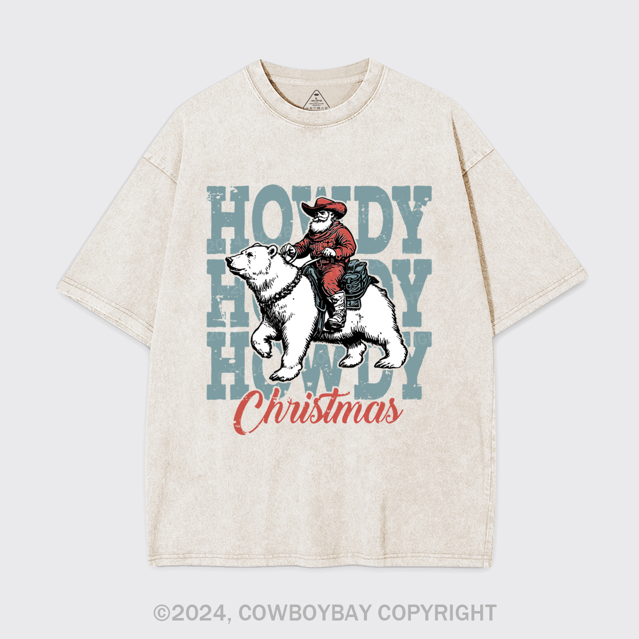 Santa Claus And Polar Bear Garment-dye Tees