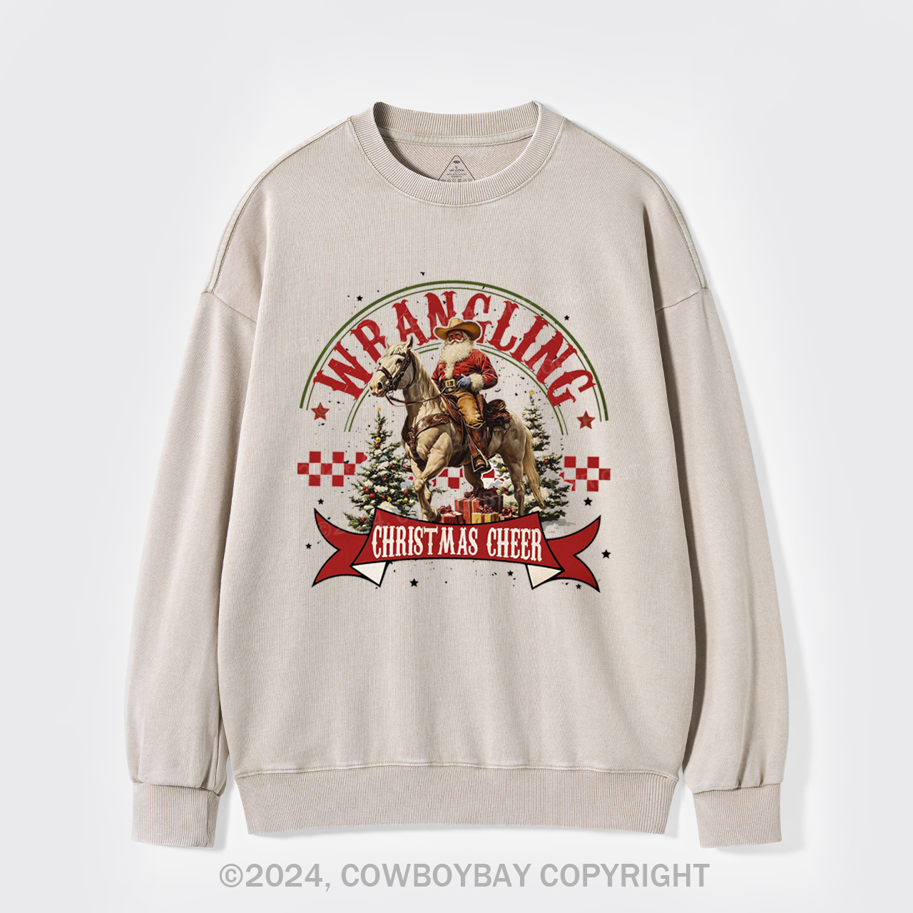 Wrangling Christmas Cheer Washed Sweatshirts