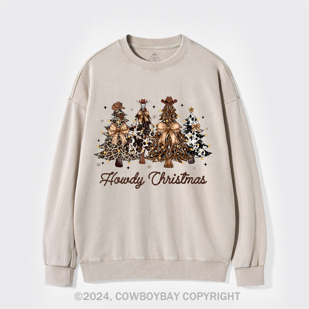 Retro Christmas Tree Washed Sweatshirts