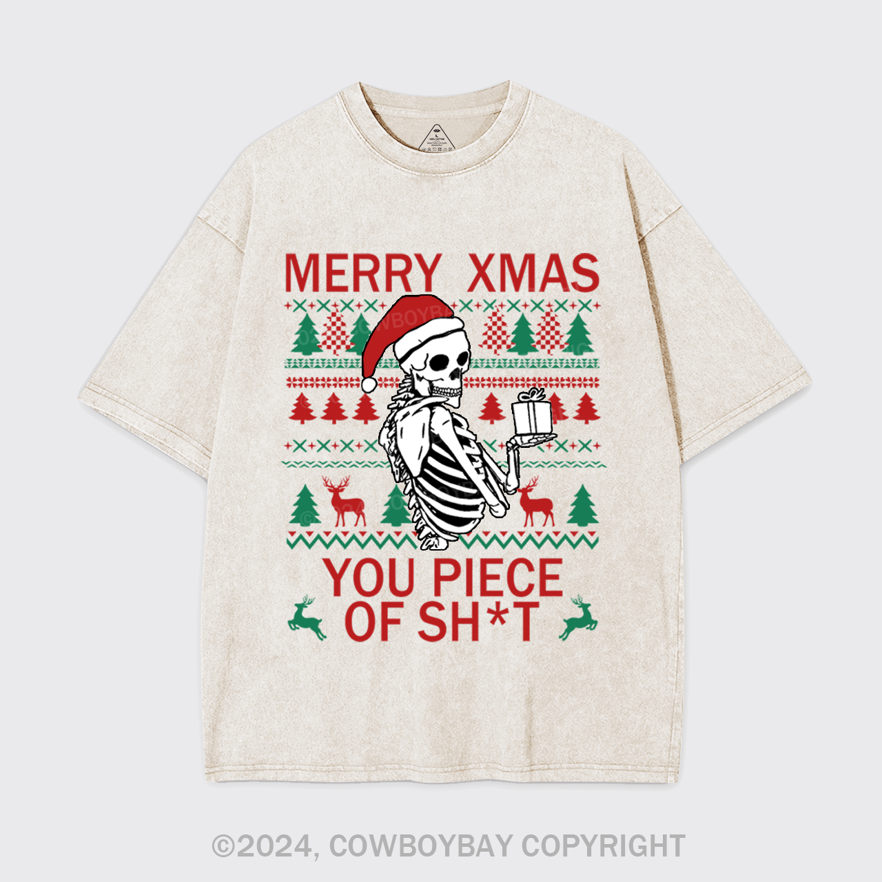 Merry Xmas You Piece Of Sh*t Garment-dye Tees