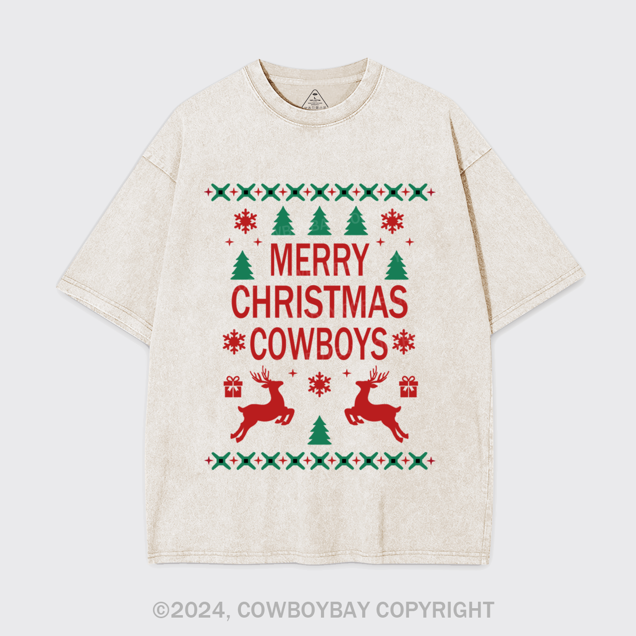 Merry Christmas Cowboys Garment-dye Tees
