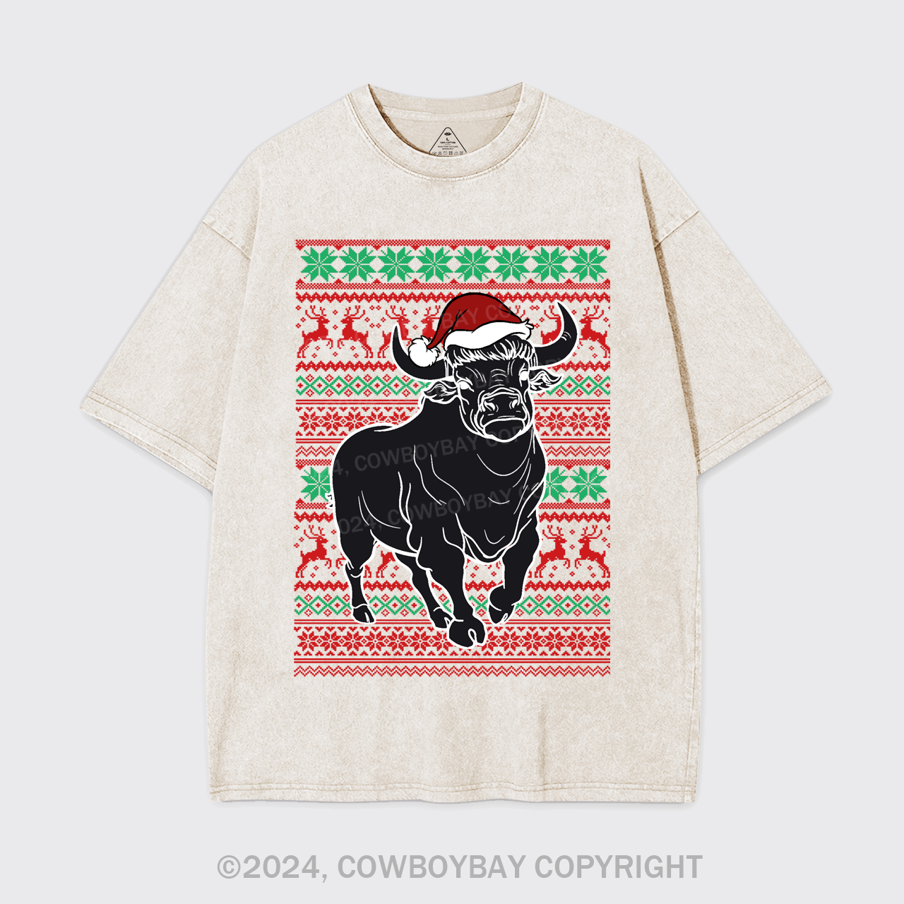 Cow Santa Garment-dye Tees