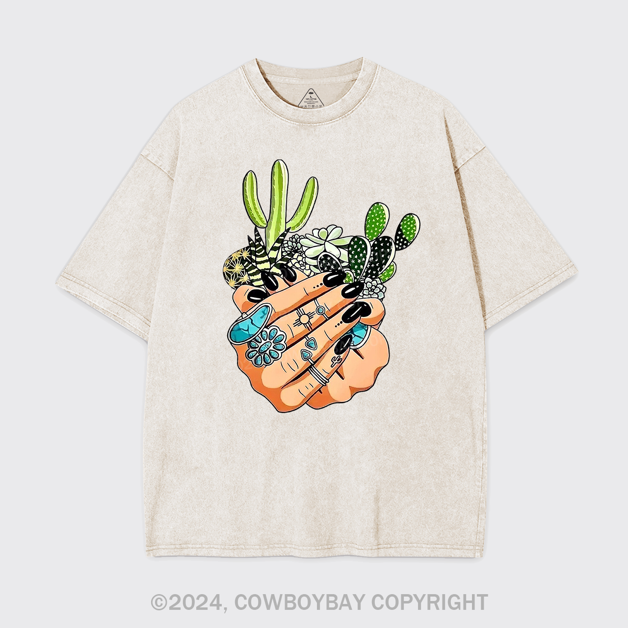 Cactus In My Palm Western Cowboy Garment-dye Tees