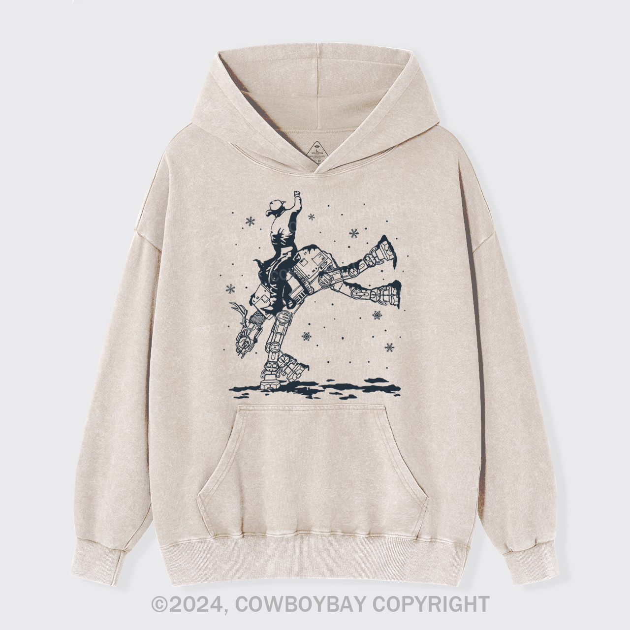 Christmas Star Rodeo At Cowboy Garment-Dye Hoodies