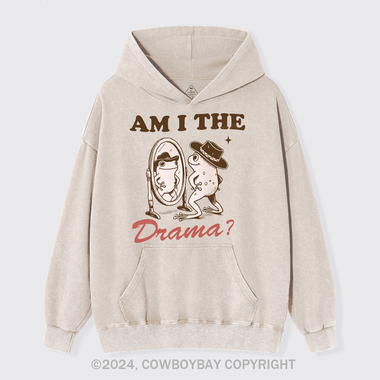 Vintage Retro Funny Frog Garment-Dye Hoodies