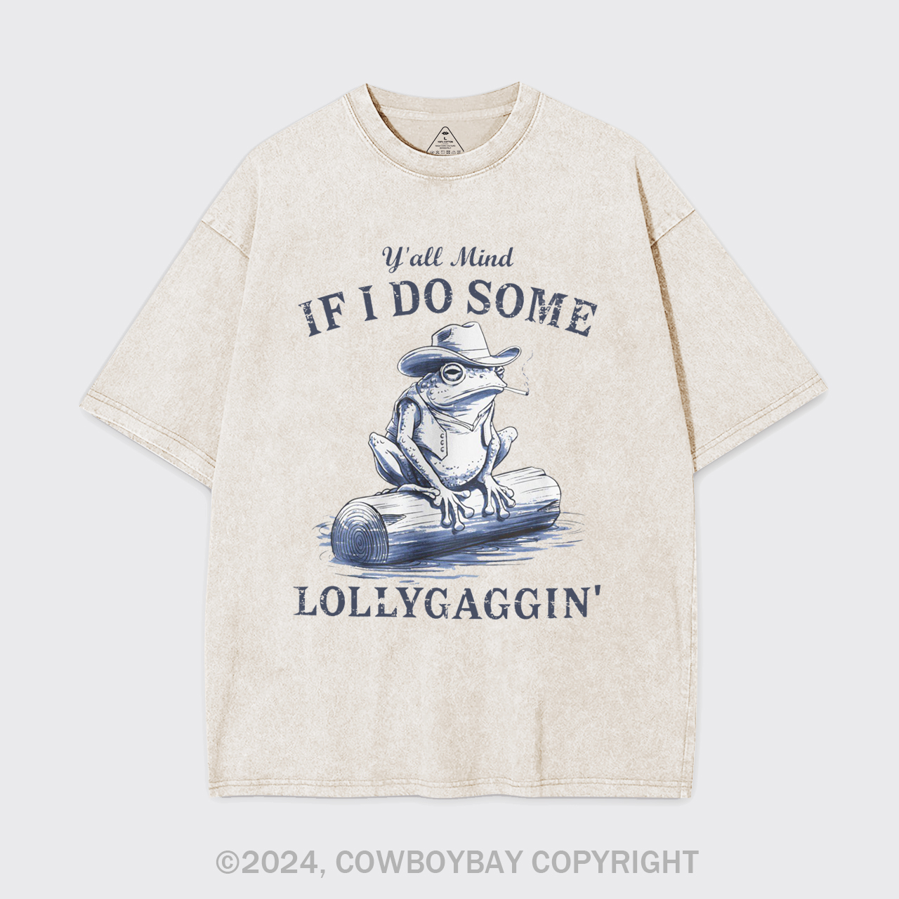 Vintage Cowboy Frog-Y'all Mind If I Do Some Lollygaggin Garment-dye Tees
