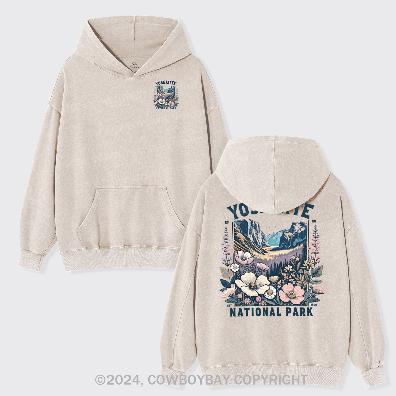 Yosemite National Park Wildflower Garment-Dye Hoodies