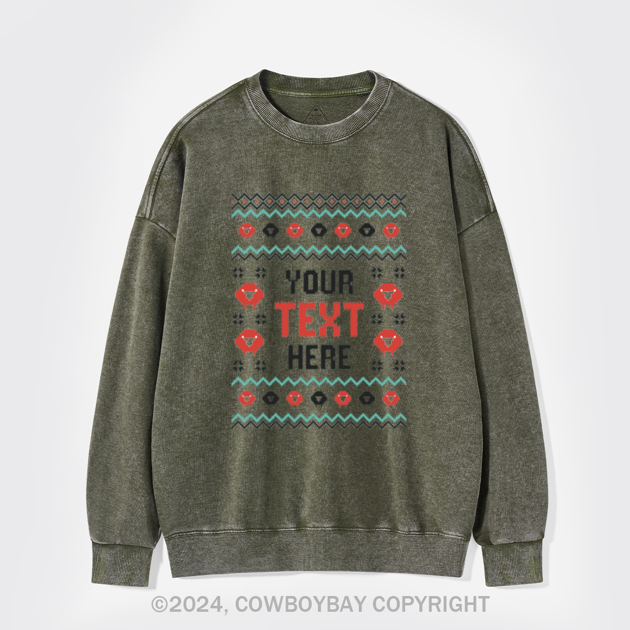 Personalized Name-This Is My Ugly Christmas Washed Sweatshirts